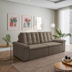 Sofá Cama Retrátil e Reclinável 4 Lugares 280cm Veludo com Molas Palme