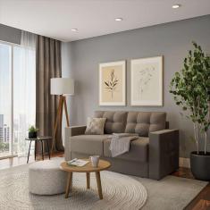 sofá 3 lugares retrátil berlim suede bege 180 cm