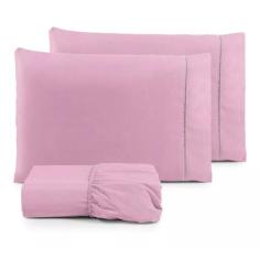 Jogo De Lençol Cama Queen 3 Pçs Percal 400 Fios Peletizado - Callandra