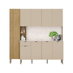 Armario De Cozinha Compacta 9 Portas 1 Gaveta Pulse Freijó vanilla riscatto Freijó