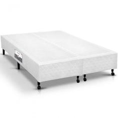 Cama Box Simples Castor Queen Poli Branco 158x198x27cm