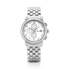 Relógio Pulso Jean Vernier Sofisticado Masculino JV11375B, Prata