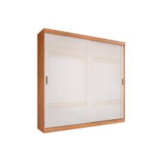 Guarda Roupa Casal 2 Portas de Correr e 4 Gavetas Blumenau Cinamomo/Off White - Panan