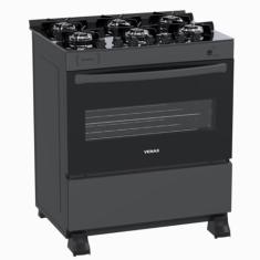 FOGAO A GAS PICASSO VITREO 6 Q GRAFITE GAS GLP