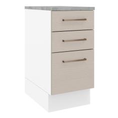 Balcão 40 cm 3 Gavetas Branco/Crema Agata Madesa