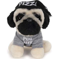 GUND Doug The Pug Pizza Hat Pelúcia Animal Dog, 5"