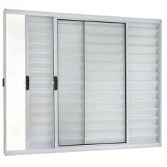 Janela Veneziana 3 Folhas Direita Branco 100x150cm Ecosul Esquadrisul