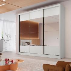 Guarda Roupa Coliseu 3 Portas 6 Gavetas  Clic Móveis Branco