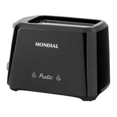 Torradeira Mondial Pratic T-18 Preto e Prata - 2 Fatias 6 Níveis de To