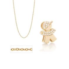 Colar Rommanel Banhado Ouro Pingente Menino Com Zircônias