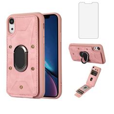 Asuwish Capa de telefone para iPhone XR 6.1 capa carteira com protetor de tela de vidro temperado e anel porta-cartão de crédito celular de couro iPhoneXR iPhone10R i Phonex 10XR 10R RX CR