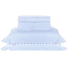 Jogo Lençol Queen Venetto 4Pçs Bordado 400 Fios 100% Algodão - Doce La