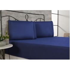 Jogo de Cama King Size 3 Peças 400 Fios Poliéster com Ponto Palito - D