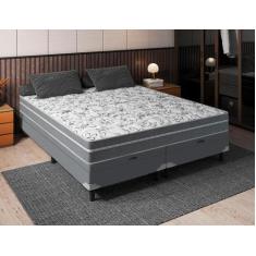 Cama Box Baú Bipartido Casal + Colchão Portobel De Molas Ravena