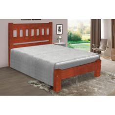 Cama Queen Size Madri de Madeira Maciça Angelim Pedra/Tauari