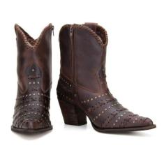 Bota Texana Feminina Detalhe Feito a Mão Couro Capelli, 36