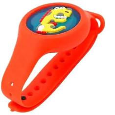 Pulseira Relógio Infantil Repelente De Mosquito Figurinhas (Laranja)