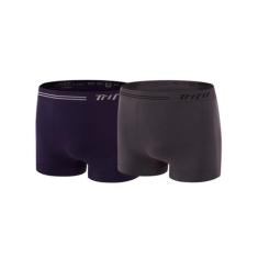 Kit com 2 cuecas boxer trifil ce 0277, Cinza, Marinho, M