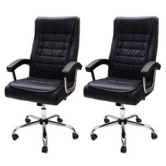 Kit 2 Cadeiras de Escritório Presidente Executiva Big com Molas Ensaca