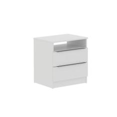 mesa de cabeceira 2 Gavetas Branco Madesa