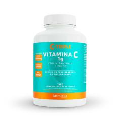C-Triple Vitamina C 1g com Vitamina D + Zinco com 100 comprimidos Divina Pharma 100 Comprimidos
