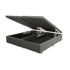 Base Box Baú Queen Bipartido Sintético Cinza 39x158x198
