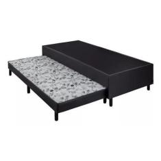 Cama Box Base Casal Com Auxiliar Semi Ortopedica Suede (1.38X1.88) - G