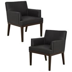 Kit 02 Poltronas Vitória W01 Corano Preto - Mpozenato