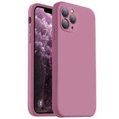 Vooii Capa compatível com iPhone 11 Pro, silicone líquido atualizado com [bordas planas] [proteção da câmera] [forro de microfibra macio antiarranhões] capa de celular para iPhone 11 Pro de 5,8