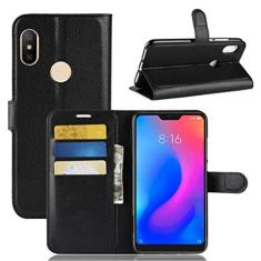 XIAOMI Capa para Redmi Note 6 Pro, capa carteira flip de couro PU premium com compartimento para cartão, suporte e fecho magnético [capa interior à prova de choque de TPU] Compatível com XIAOMI Redmi