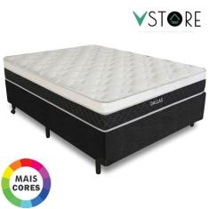 Cama Box Casal + Colchão Molas Ensacadas Dallas D33 138x188x58cm Vária