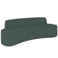 Sofá 3 Lugares Curvo Sala de Estar Living Cancún D02 Linho Verde Musgo 180 cm C-117 - Lyam Decor