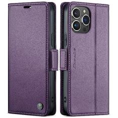 QLTYPRI Capa carteira para iPhone 14 Pro Max, capa flip magnética de couro PU premium com [bloqueio RFID] compartimentos para cartão de crédito com suporte à prova de choque, capa protetora para