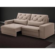 Sofá 5 Lugares Retrátil e Reclinável Royale Suede Marrom