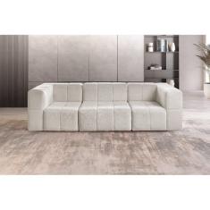 Sofá Modular  3 Lugares Bouclé Nude