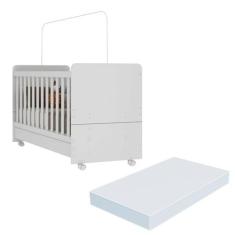 Berço Americano 3x1 com Colchão Incluso e Rodízios Pimpolho Multimóvei