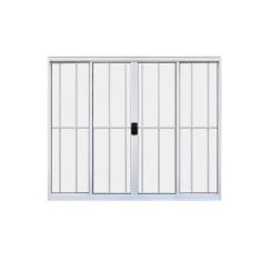 Janela 4 Folhas De Correr C/ Grade 1,00 X 2.00 Alumínio Branco Linha Modular - Hale