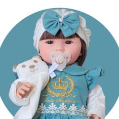 Bebe Reborn Boneca Menina Realista Luna Pode Dar Banho Vinil Silicone 