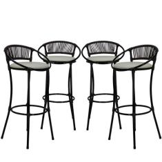 4 Banquetas Havaí Branco Gelo - PANERO