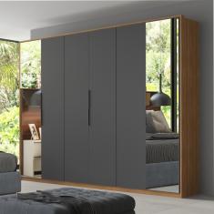 Guarda Roupa Casal Atrice 6 Portas de Giro 6 Gavetas Amêndola Touch-grafito Demóbile