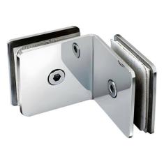 União De Vidros 90º Vidro/Vidro Aço Inox Suporte V/V Steel