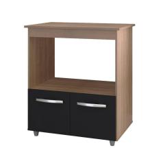 Balcão Multiuso Para Cozinha Angela 2 Portas Cor:savana Preto