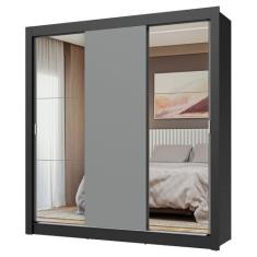 Guarda-roupa Casal 3 Portas de Correr com Espelhos Nobre Madesa