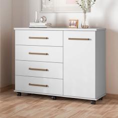 Cômoda Flora 1 Porta 4 Gavetas Branco - Demóbile