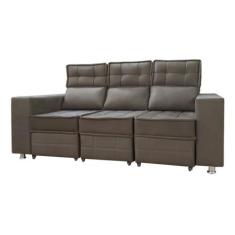 Sofá Retrátil e Reclinável 3 lugares Londres 2.10cm C/Molas - Veludo -