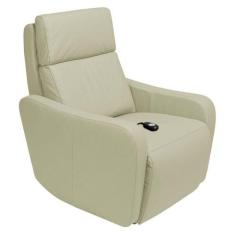 Poltrona Decorativa Reclinável Elétrica Moroni Couro Off White - Gran 