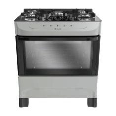 Fogão a Gás Mueller MFV5BB 5 Bocas Titanio Mesa de Vidro - Bivolt