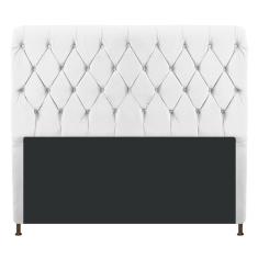 Cabeceira Estofada Cristal 160cm Queen Size Branco Adj Decor