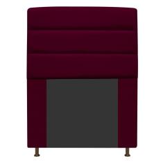 Cabeceira Estofada Turim 90cm Solteiro Suede Bordô Adj Decor