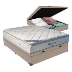 Cama Box Com Baú Casal E Colchão Freedom Ortobom D33 Bege
